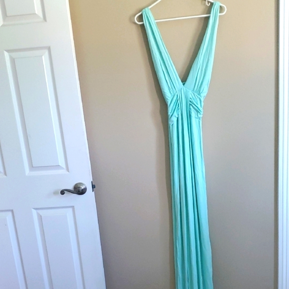 VENUS Soft Mint Green Maxi Venisian Style Dress